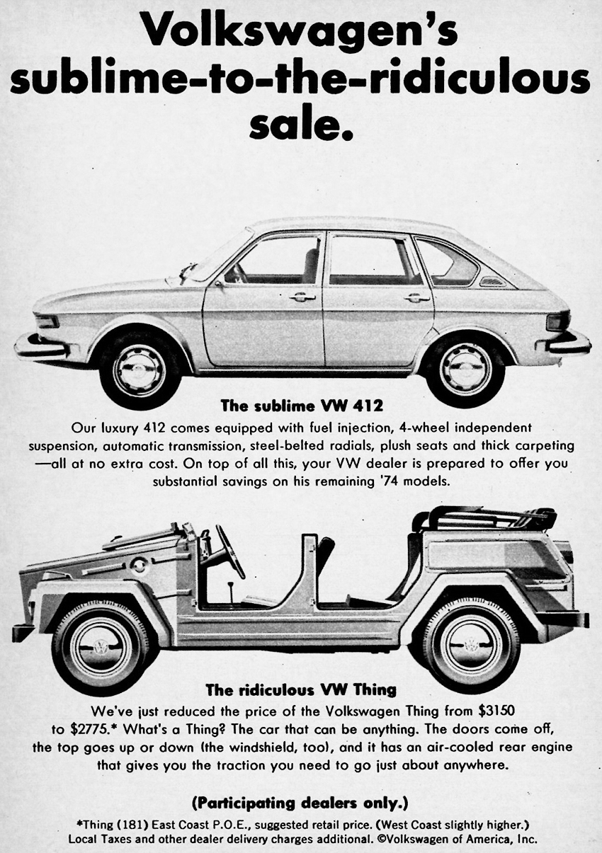 1975 Volkswagen Auto Advertising